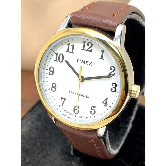 Timex Women's Watch TW2V94800 Quartz Indiglo White Dial Brown Leather St… - Picture 1 of 14